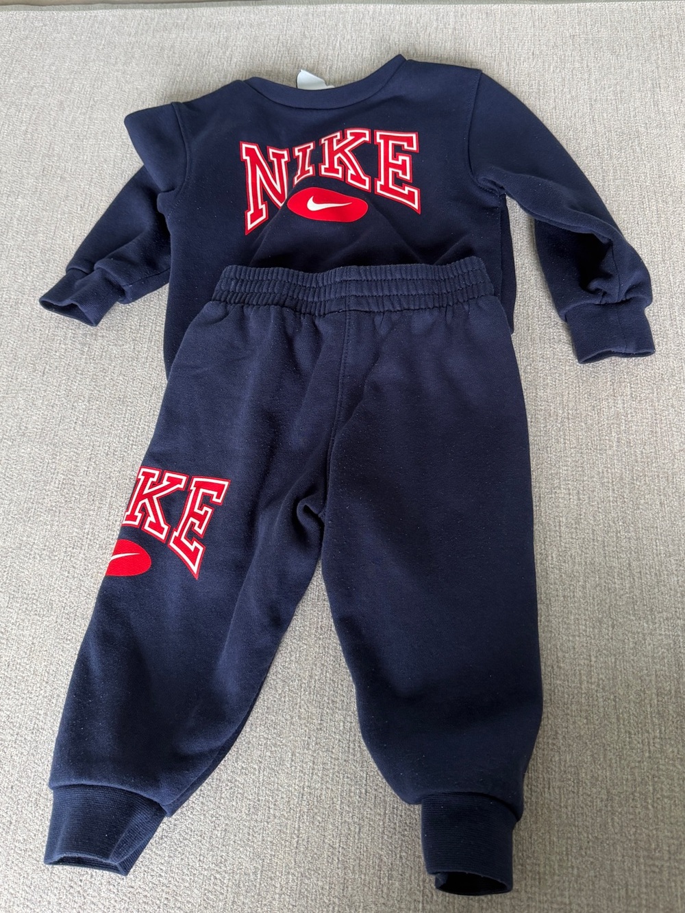 Nike Navy Kids Sweatshirt and Joggers Set with Red Logo
